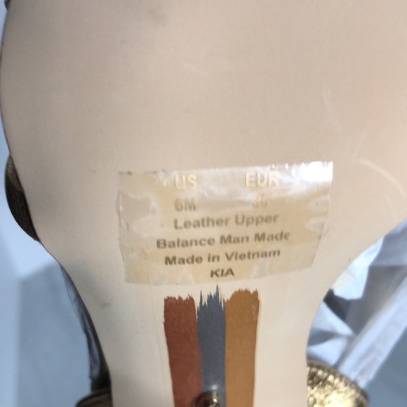 Sam Edelman Dark Gold Leather Sandals Kia - Picture 8 of 8